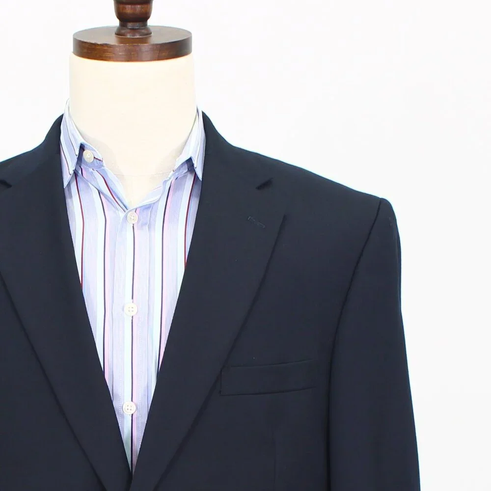 Jos. A. Bank 42R Navy Solid 2-Button Sport Coat Blazer Jacket T703